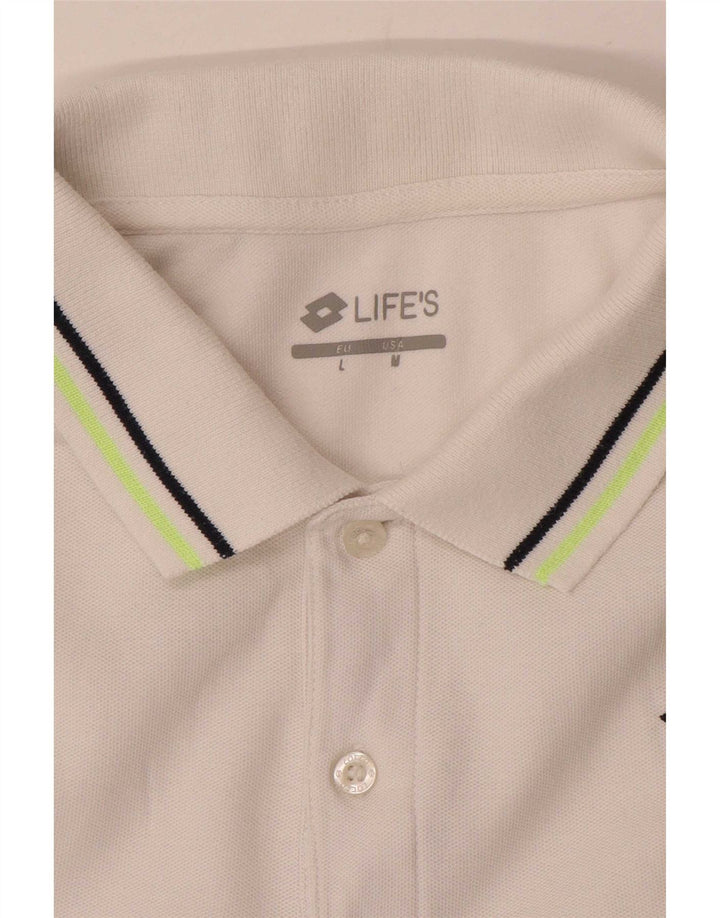Lotto Polo Homme Rayé Blanc Moyen