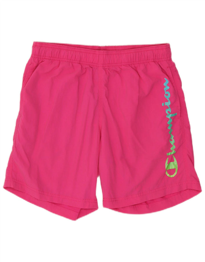 Champion Short de Sport Graphique Homme Petit Nylon Rose