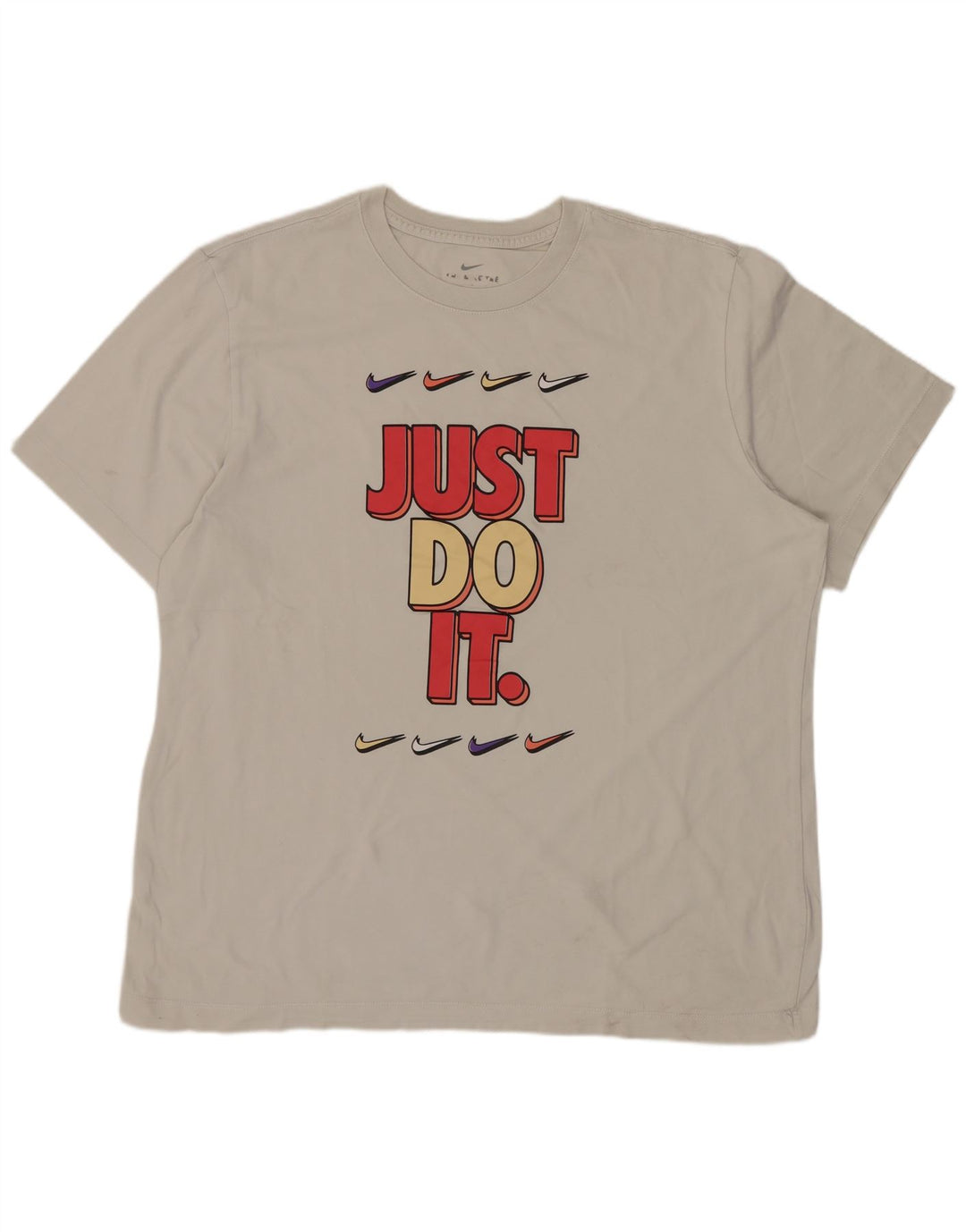 NIKE T-shirt graphique pour homme en coton blanc cassé