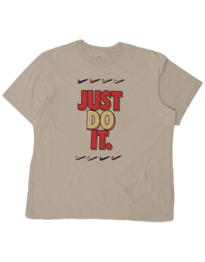 NIKE T-shirt graphique pour homme en coton blanc cassé