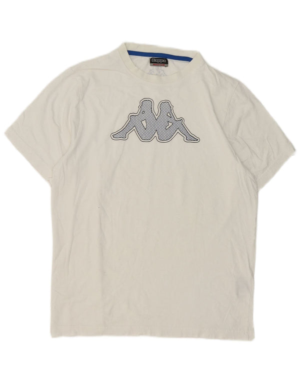 Kappa T-Shirt Graphique Homme Blanc Moyen Coton