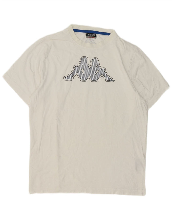 Kappa T-Shirt Graphique Homme Blanc Moyen Coton