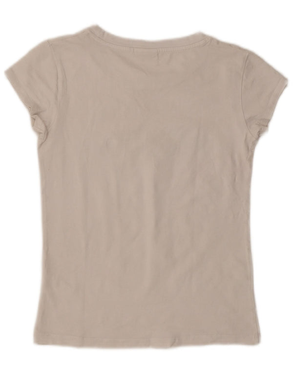 Ellesse Womens Heritage Graphic T-Shirt Top UK 10 Small Blanc Coton