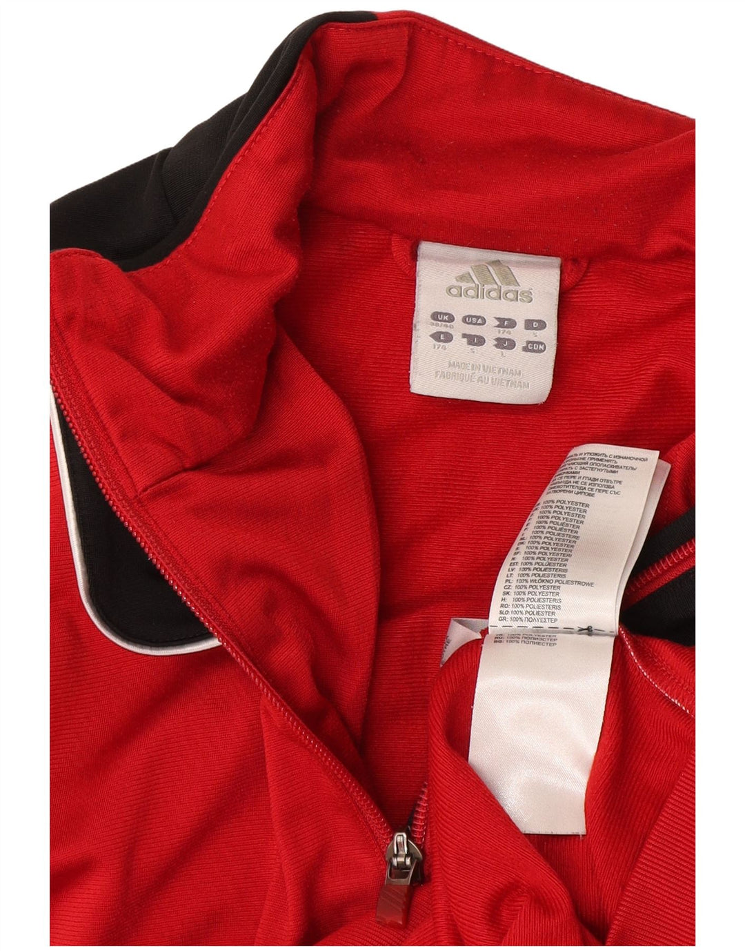 Adidas Veste de survêtement pour homme UK 38/40 Rouge moyen Polyester colour block