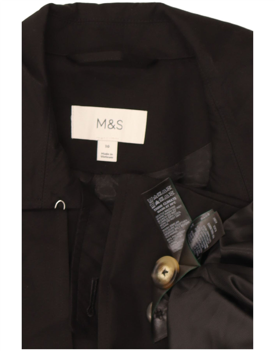 Marks & Spencer Trench-coat double boutonnage pour femme UK 10 Small Noir