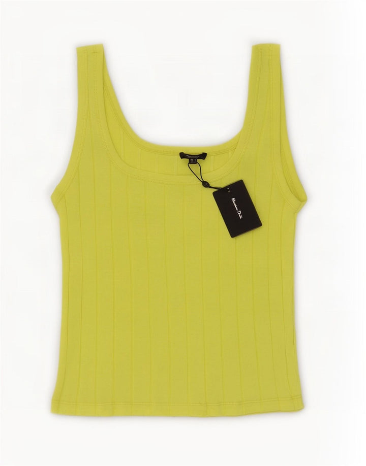Massimo Dutti Débardeur Femme UK 8 Petit Coton Jaune