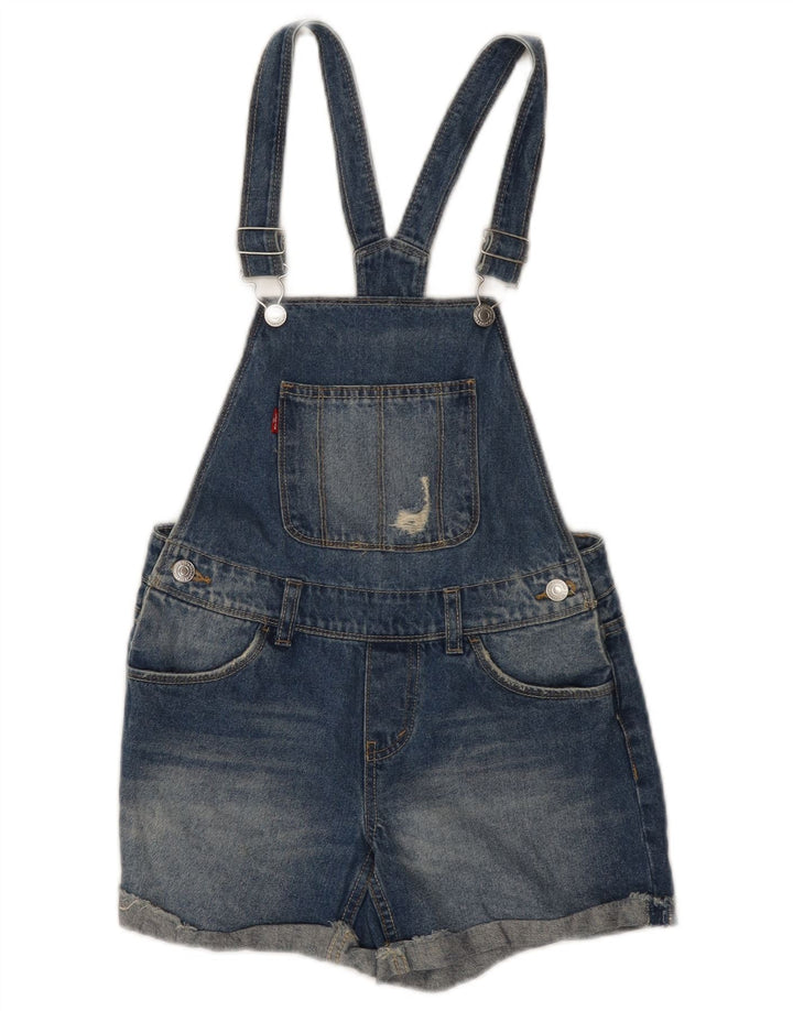 LEVI'S Salopette Short en Jean Fille 11-12 ans W28 Bleu Coton