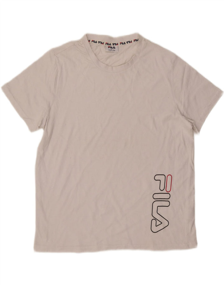 Fila T-shirt graphique pour hommes, grand, blanc, coton