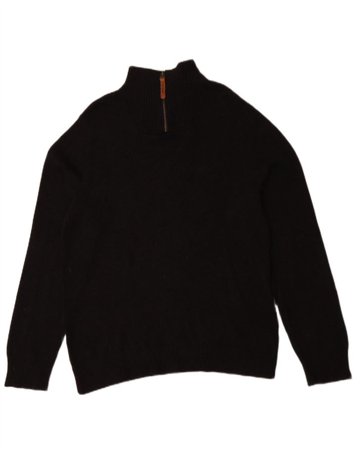 Fat Face Pull Col Zippé Homme Noir Moyen Coton