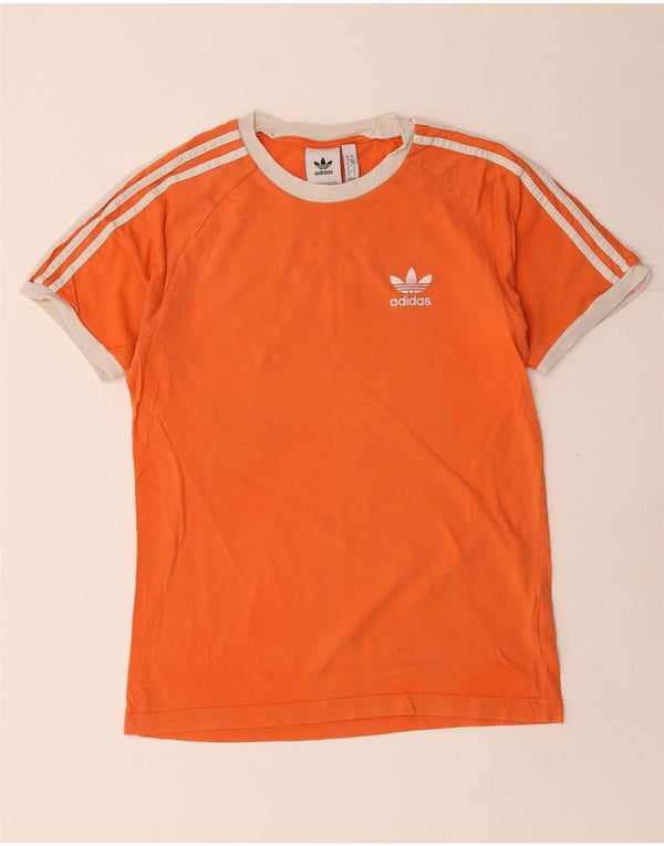 Adidas Mens T-Shirt Top Small Orange Cotton