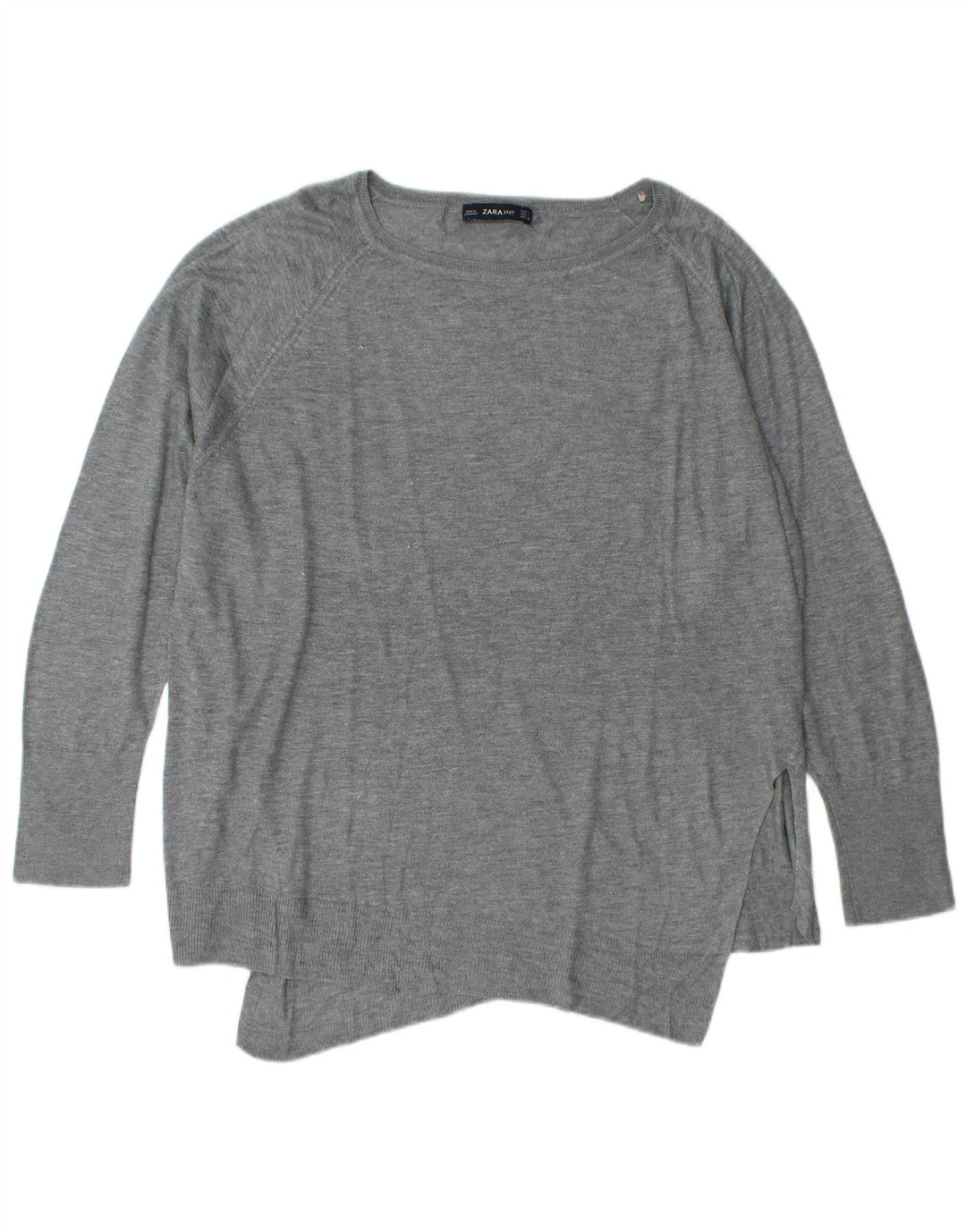 Zara Pull surdimensionné à col bateau pour femme UK 16 Large Gris
