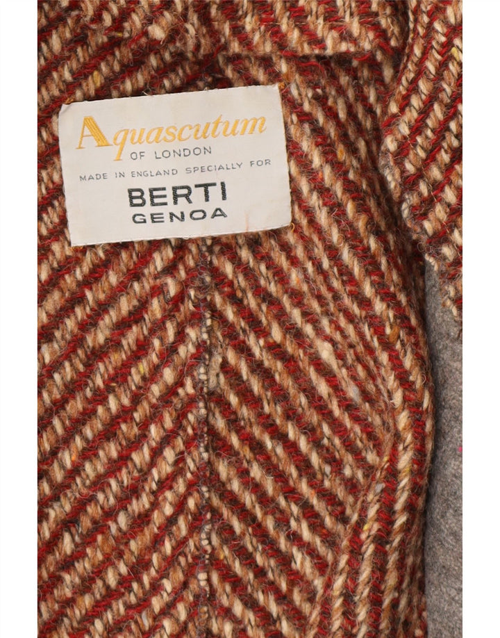 AQUASCUTUM Manteau Femme UK 12 Moyen Rouge Moucheté Nouvelle Laine Classique