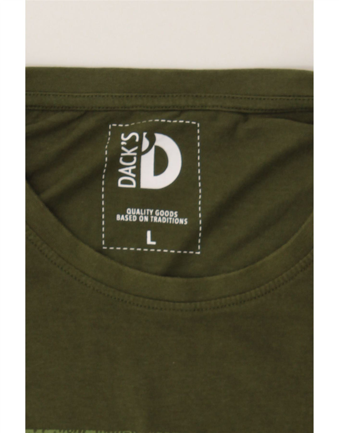 DACK'S Mens Graphic T-Shirt Top Large Green Vintage Dack's and Second-Hand Dack's from Messina Hembry 