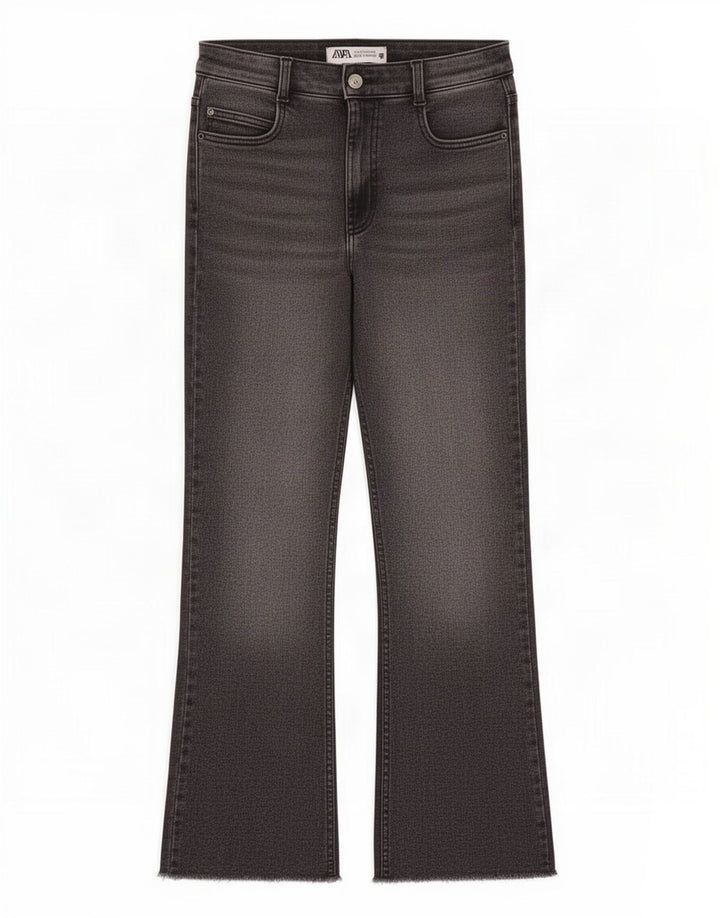 Zara Jean Bootcut Femme EU 38 Petit W28 L26 Gris