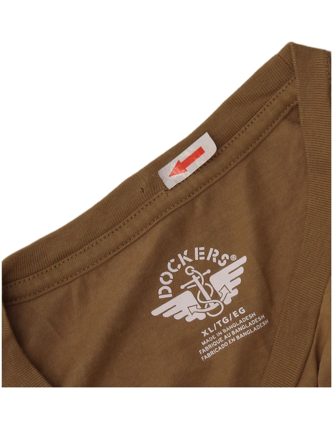 Dockers T-Shirt Graphique Homme Top XL Marron Coton