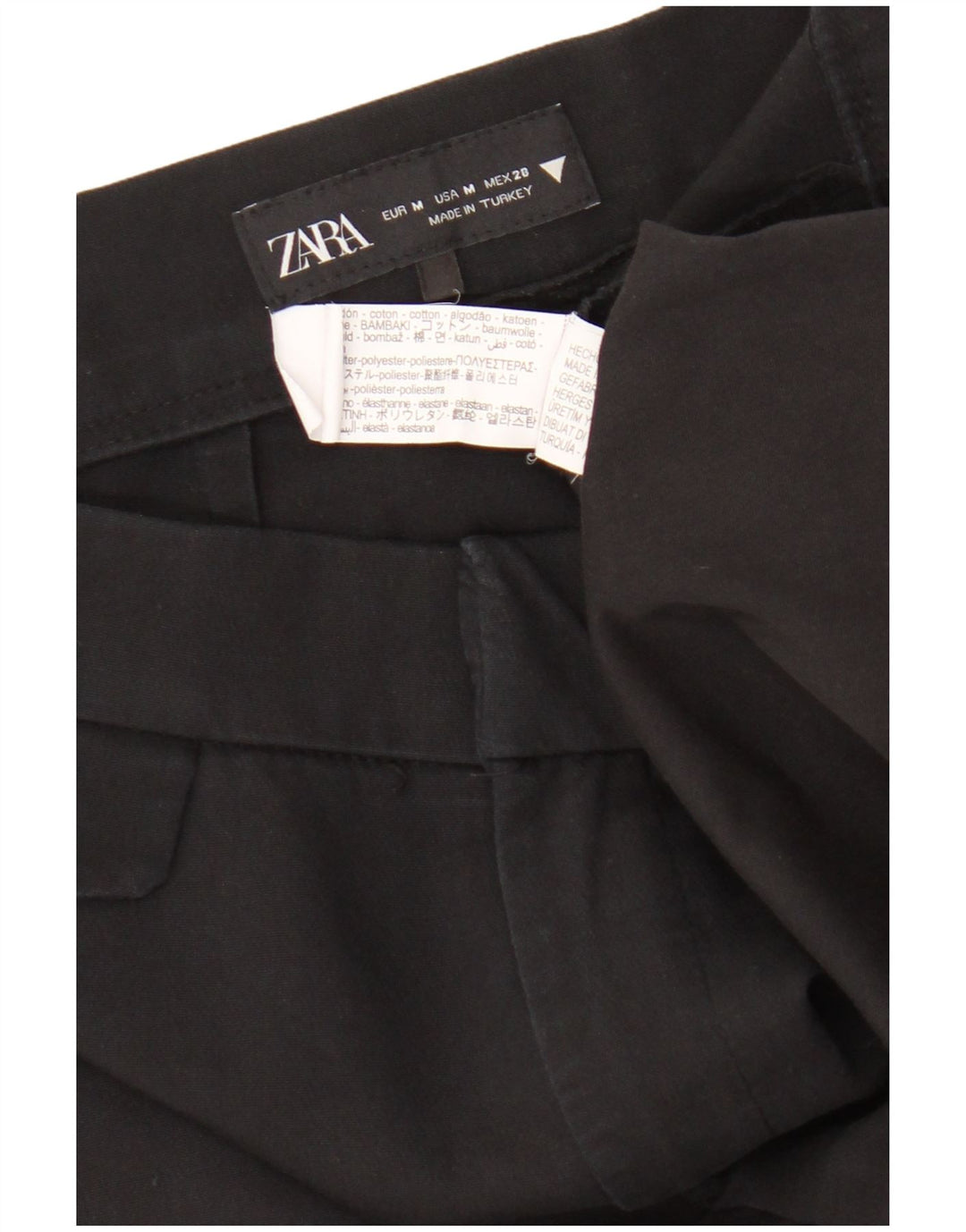 Zara Pantalon court bootcut pour femme Medium W28 L25 Coton noir