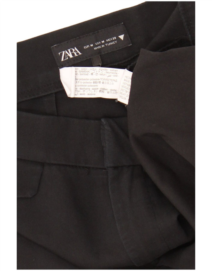Zara Pantalon court bootcut pour femme Medium W28 L25 Coton noir
