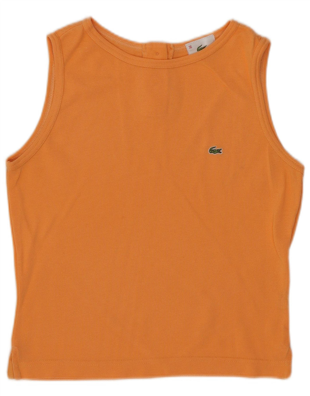 Lacoste Womens Crop Vest Top Taille 36 Petit Coton Orange