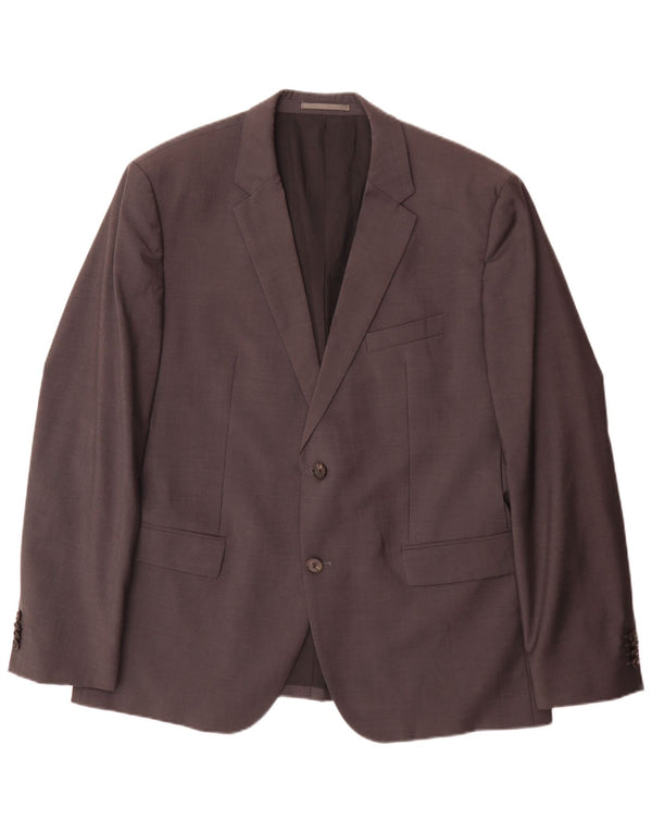 Hugo Boss Veste blazer à 2 boutons pour homme EU 58 4XL Gris laine vierge classique