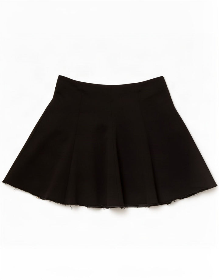 vintage Femme Mini Jupe Moyen W28 Noir Polyester