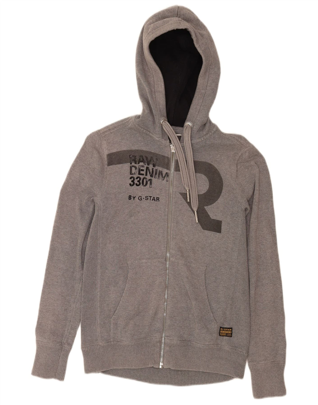 G-Star Cardigan Graphique à Capuche Homme Gris Moyen Coton