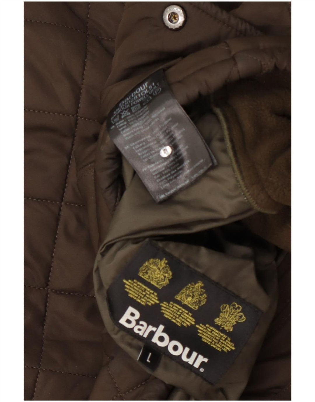 Barbour Veste matelassée pour homme UK 40 Large Kaki Polyester