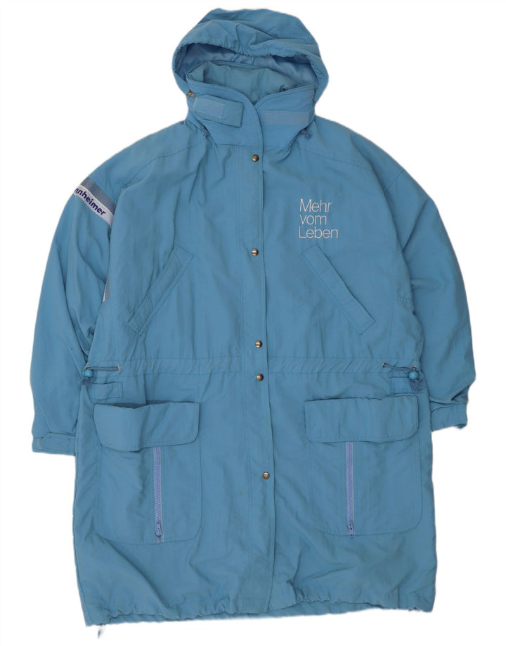 Tactel Manteau coupe-vent surdimensionné à capuche pour femme UK 10 Petit Bleu Polyamide