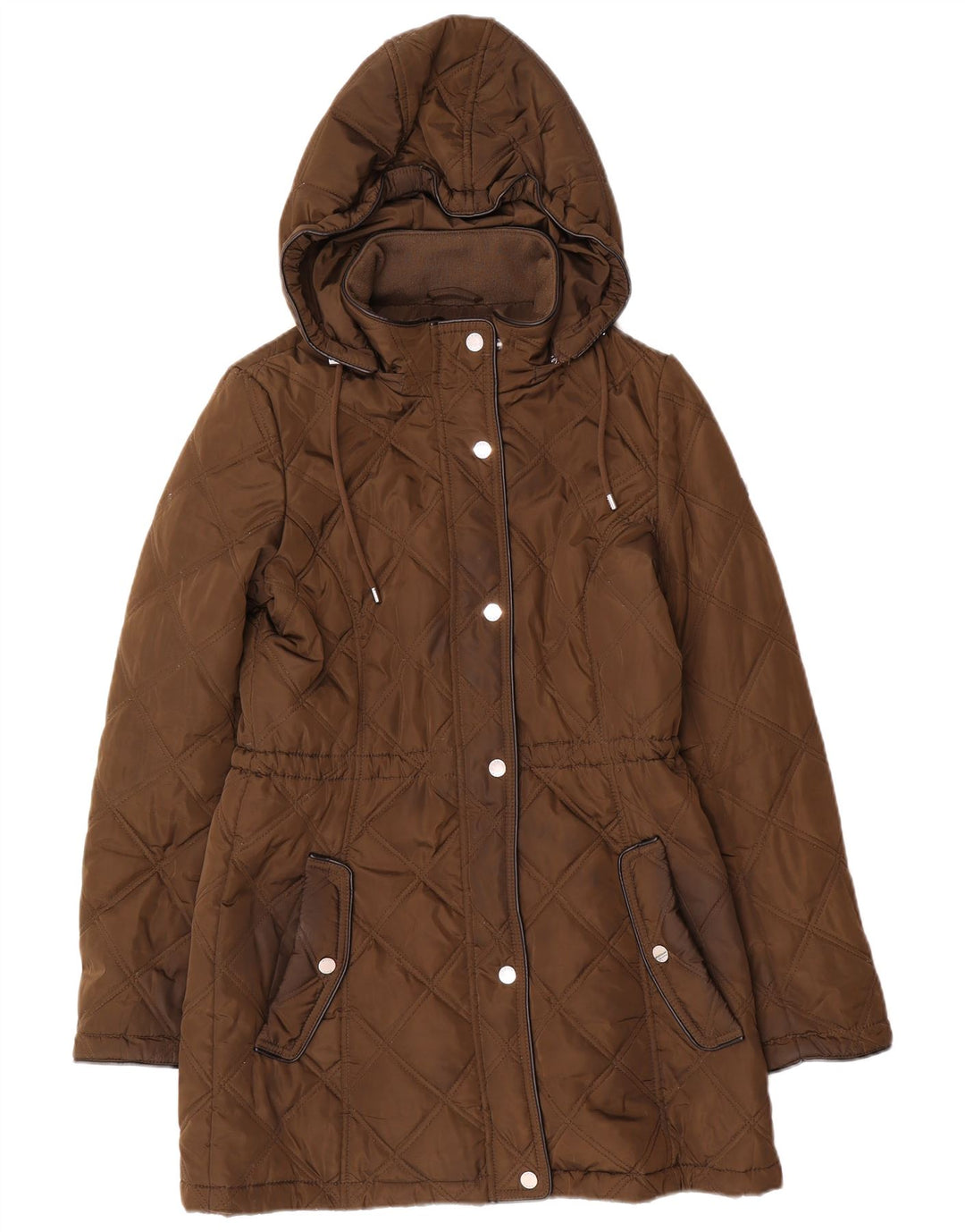 Dkny Veste matelassée à capuche pour femme UK 10 Petit Marron Polyester