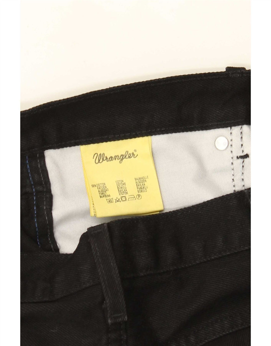Wrangler Jean droit régulier pour hommes W38 L32 coton noir
