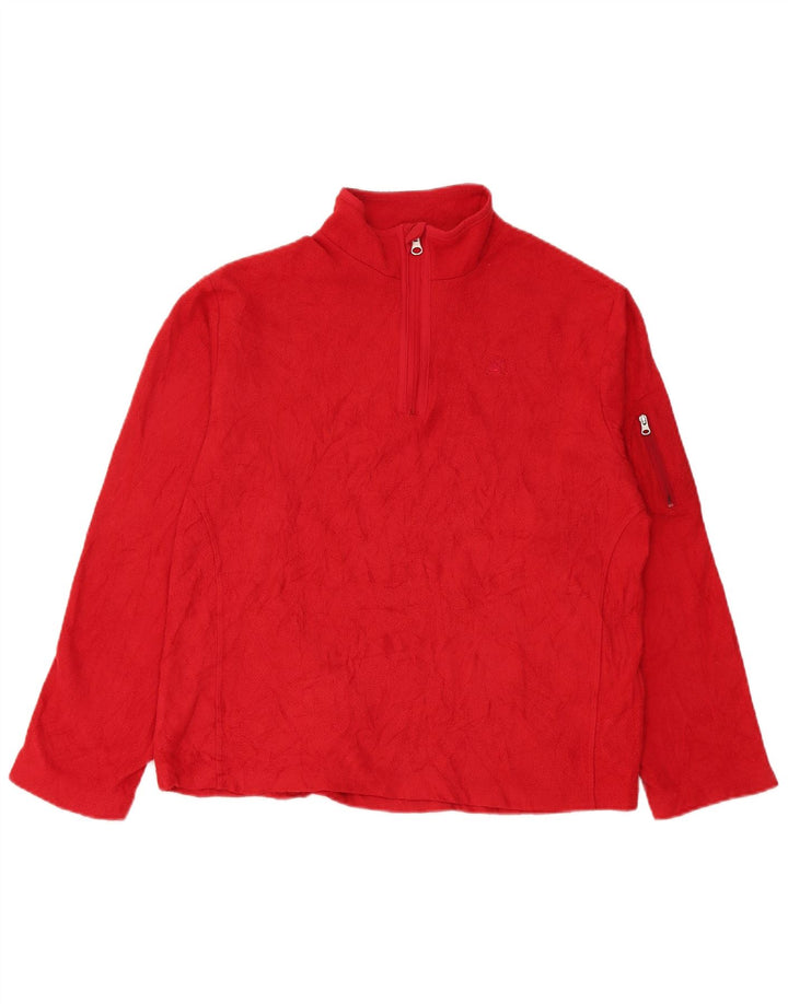 Starter Pull polaire à col zippé pour femme UK 20 2XL Rouge Polyester