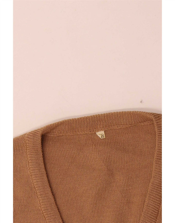 vintage Mens Vest Débardeur IT 48 Laine Beige Moyen