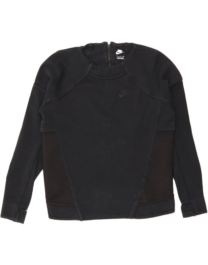 NIKE Womens Oversized Sweatshirt Jumper UK 10 Small Black Colourblock Vintage Nike and Second-Hand Nike from Messina Hembry 