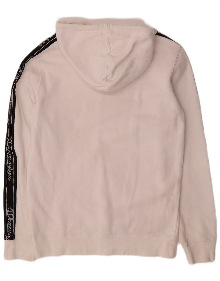 CHAMPION Pull à Capuche Graphique Homme Petit Blanc Colorblock