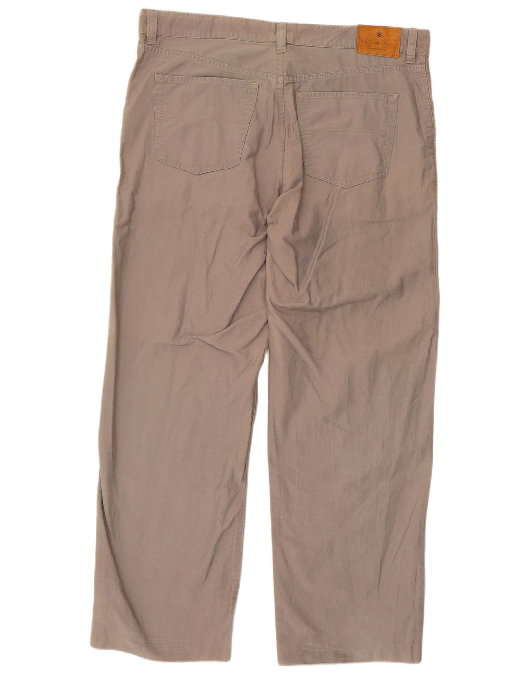 ERMENEGILDO ZEGNA Pantalon décontracté droit homme W42 L30 Gris Coton