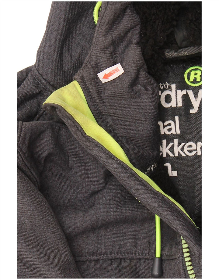 Superdry Veste coupe-vent Windtrekker pour femme UK 16 Large Gris Polyester