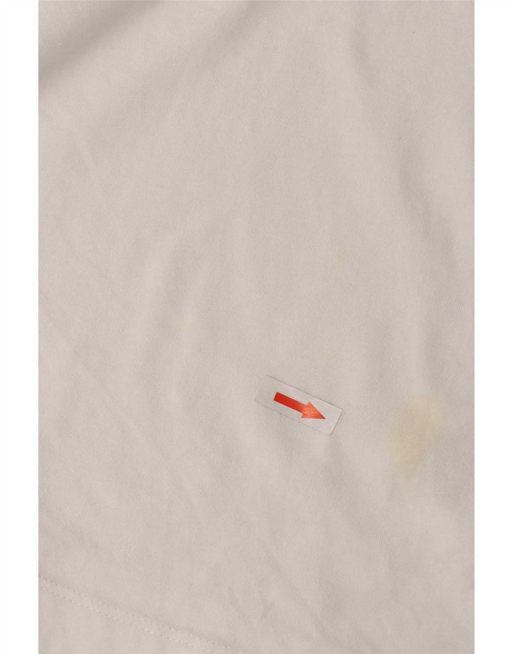 Benetton T-Shirt Femme Top UK 14 Coton Blanc Moyen