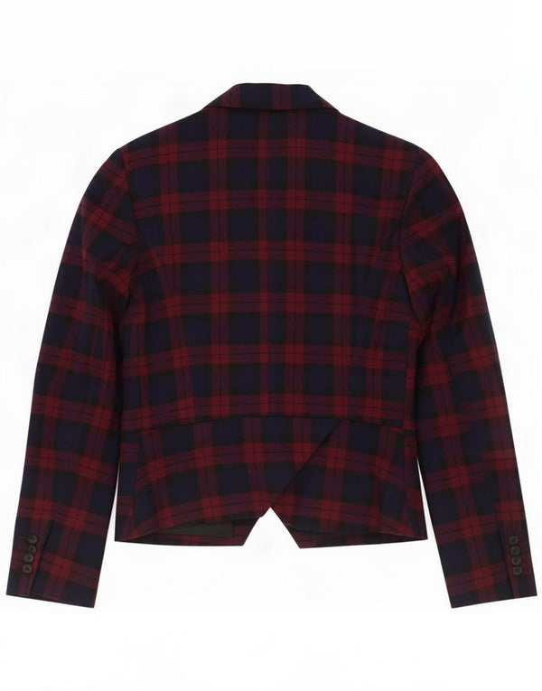 Zara Veste blazer à 2 boutons pour femme UK 6 XS Bleu marine à carreaux