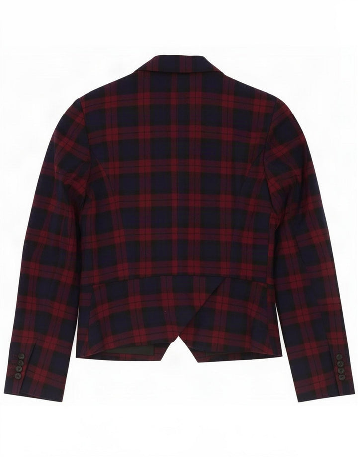 Zara Veste blazer à 2 boutons pour femme UK 6 XS Bleu marine à carreaux
