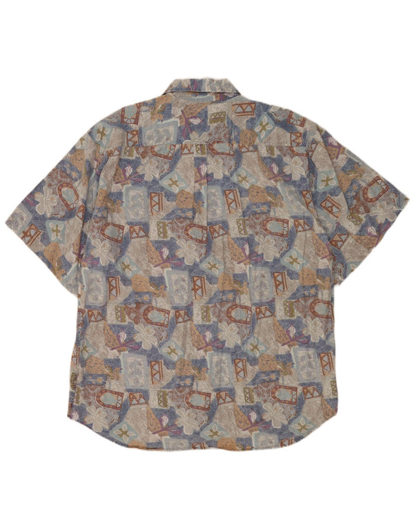 FILA Chemise à manches courtes homme 2XL coton fleuri multicolore