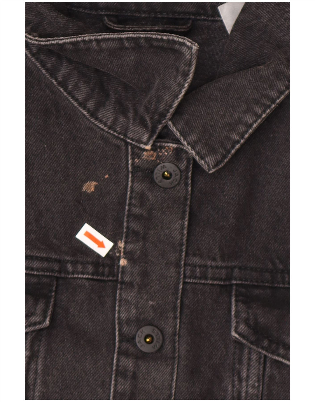 JACK WILLS Veste en jean courte surdimensionnée pour femme UK 10 Petit coton gris
