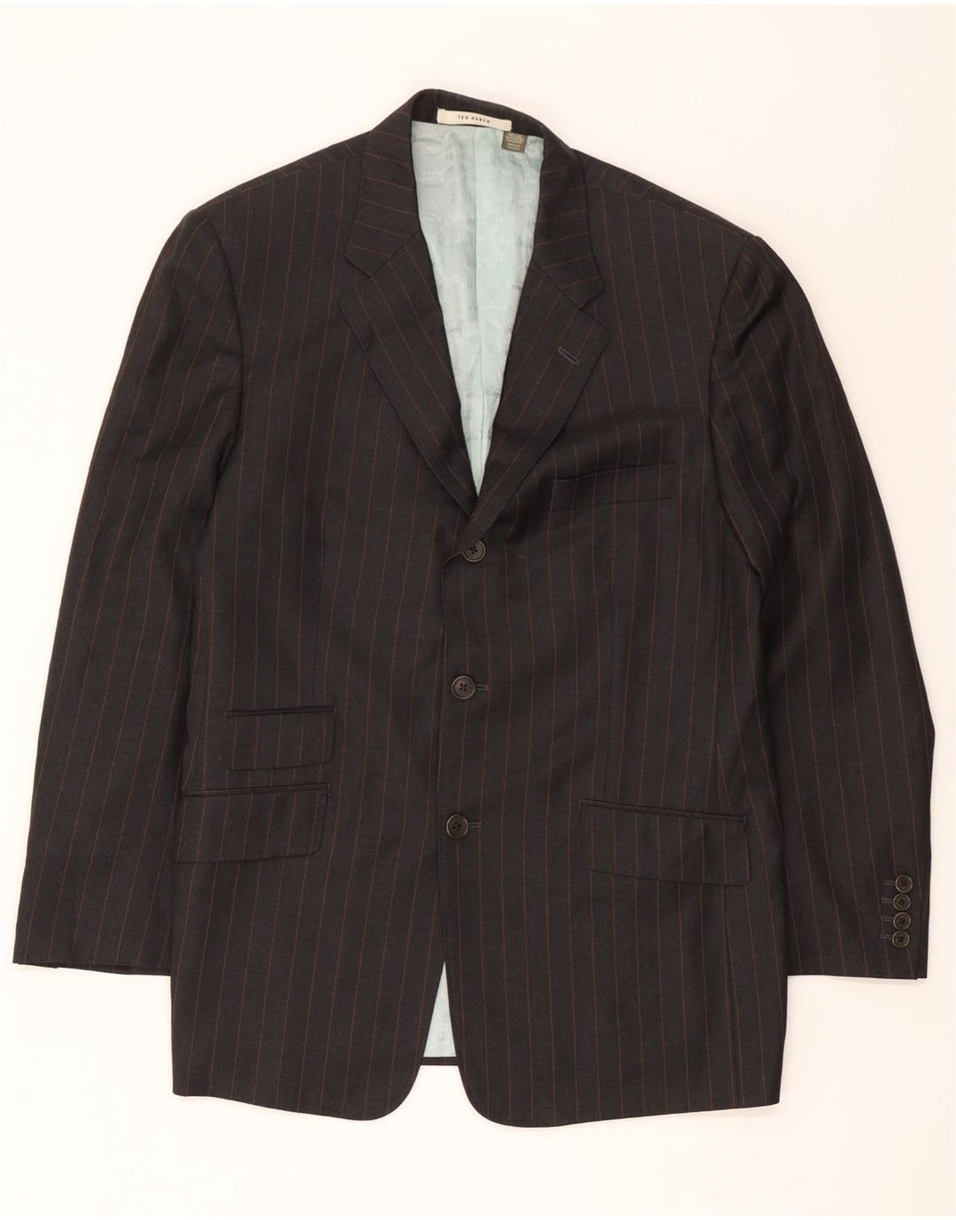 Ted Baker Veste blazer à 3 boutons pour homme EU 42 XL en laine rayée grise