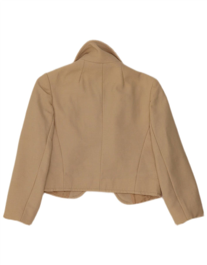 vintage Femme 3/4 Manches Boléro Veste IT 42 Beige Moyen