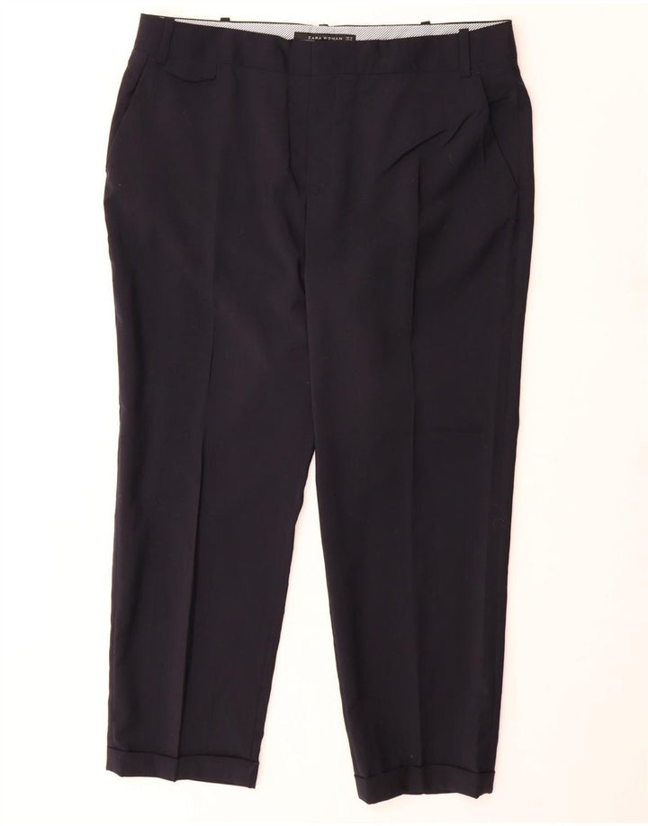 Pantalon de costume slim femme ZARA XL W32 L26 laine bleu marine