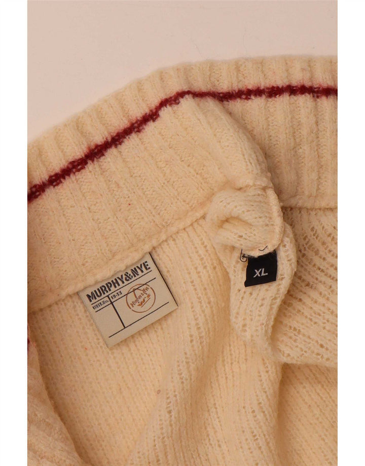 Murphy & Nye Cardigan Pull XL Homme Blanc Cassé
