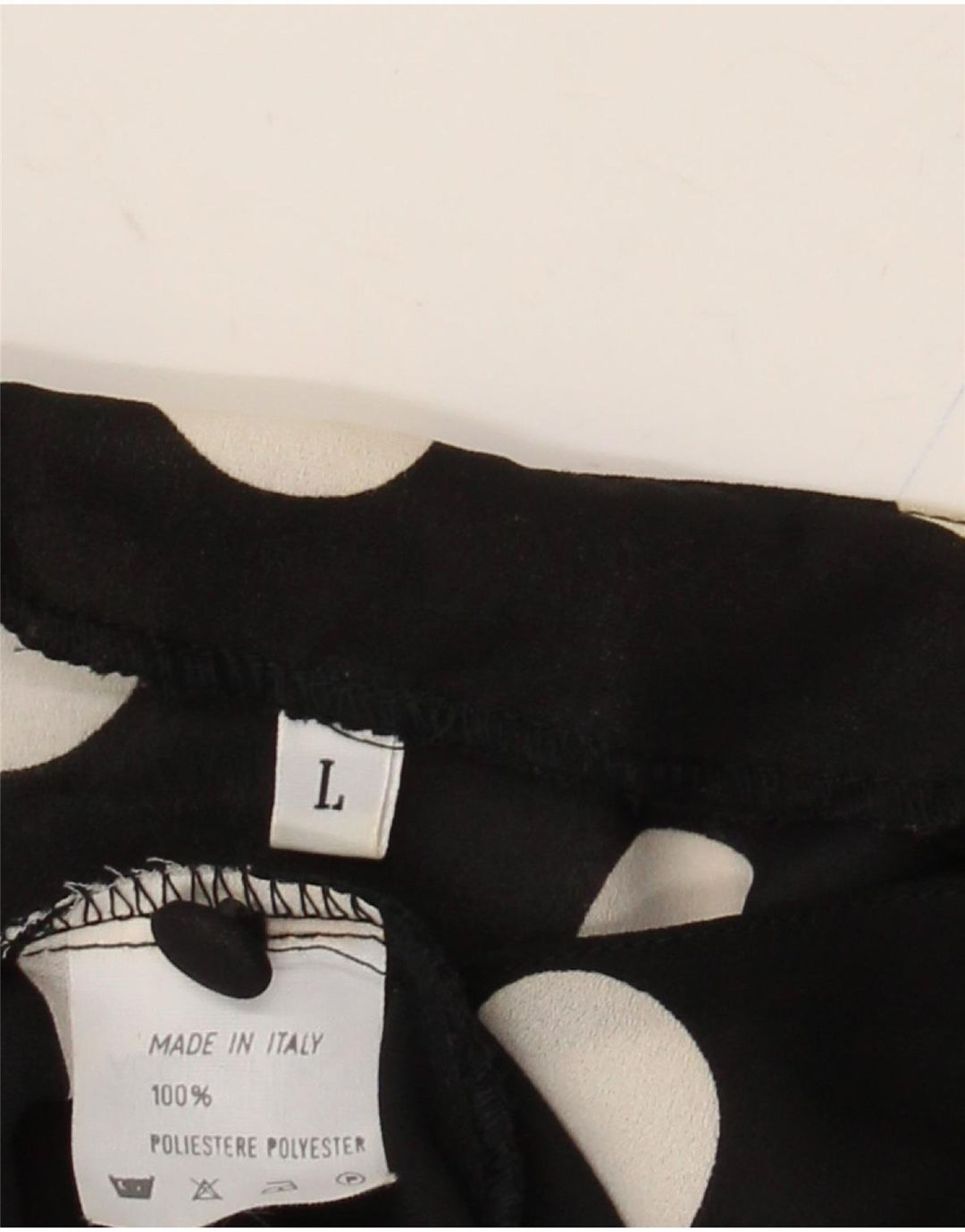 VINTAGE Femme Chemise à manches courtes Blouse UK 16 Grand Pois Noir