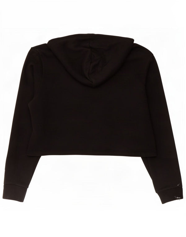 Adidas Pull à capuche surdimensionné pour femme UK 14 en coton noir moyen