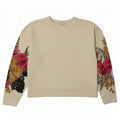 Zara Sweat-shirt surdimensionné graphique pour femme UK 14 Medium Blanc Floral