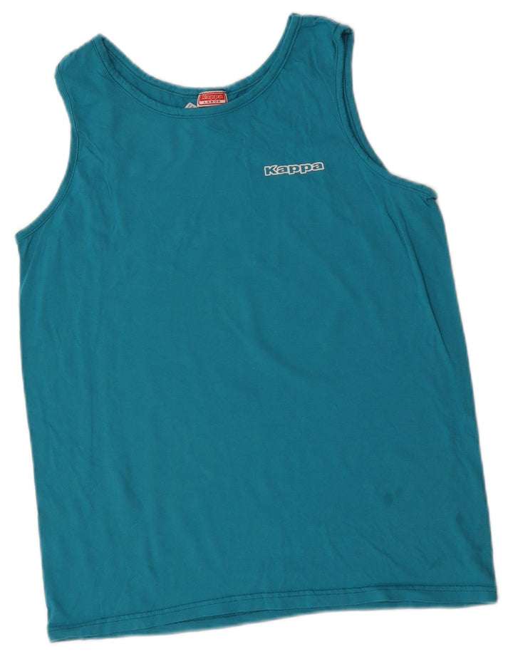 Kappa Débardeur Femme UK 14 Large Bleu Coton