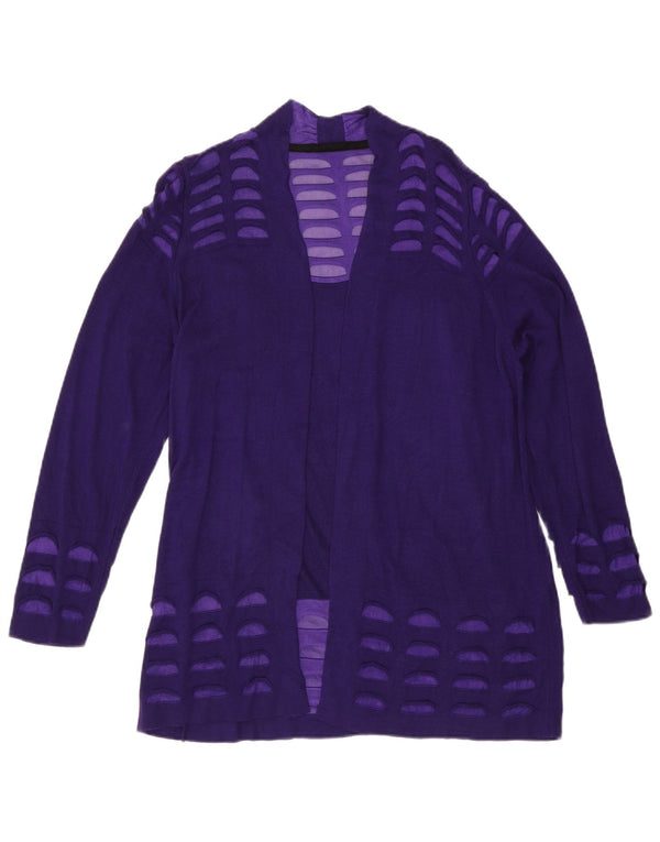 Marks & Spencer Pull cardigan ouvert pour femme UK 18 XL Violet géométrique