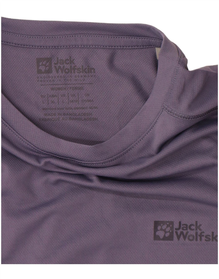 JACK WOLFSKIN T-Shirt Femme Top UK 14/16 Large Violet Polyester
